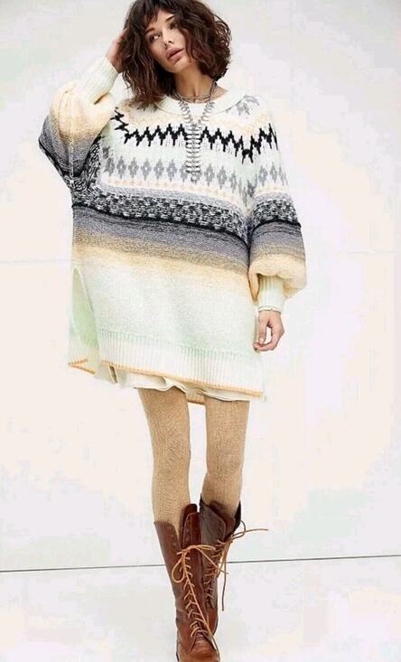 Free People Sweaters - Free People Women’s Sz XS Frozen Forest Tunic Sweater Casual Acrylic Nylon Wool